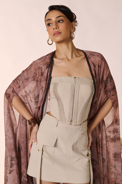 Shantanu & Nikhil Safari Printed Cape indian designer wear online shopping melange singapore