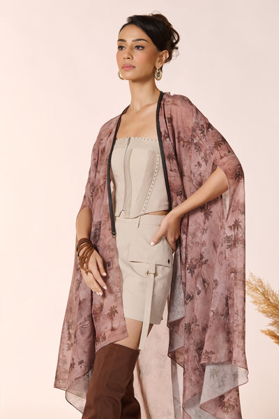 Shantanu & Nikhil Safari Printed Cape indian designer wear online shopping melange singapore