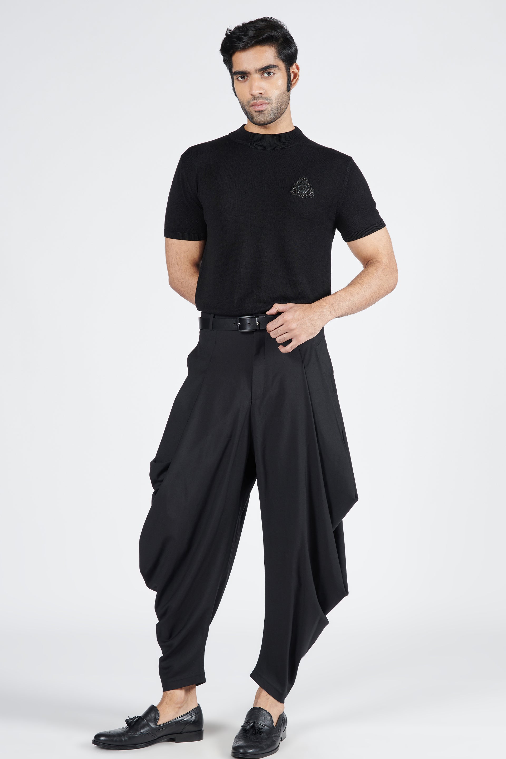 Black Drape Cowl Pants – Melange Singapore