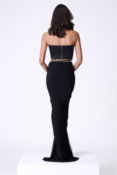 Shantanu & Nikhil Black Pleated Corset indian designer wear online shopping melange singapore
