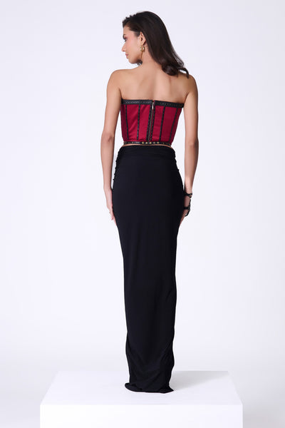 Shantanu & Nikhil Cherry Structured Corset Top indian designer wear online shopping melange singapore