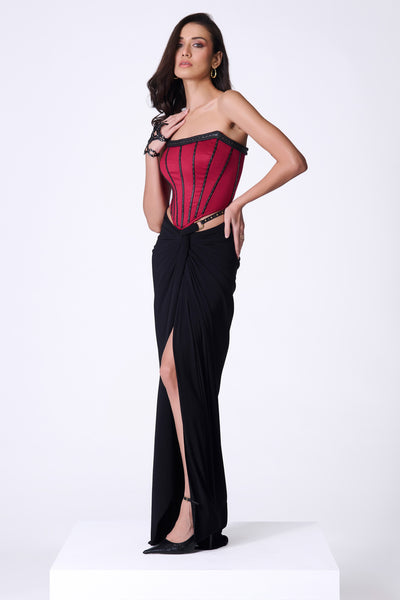 Shantanu & Nikhil Cherry Structured Corset Top indian designer wear online shopping melange singapore