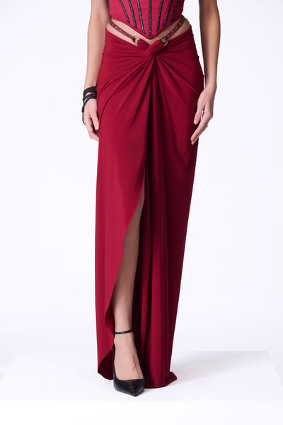 Shantanu & Nikhil Cherry Twisted Drape Skirt indian designer wear online shopping melange singapore