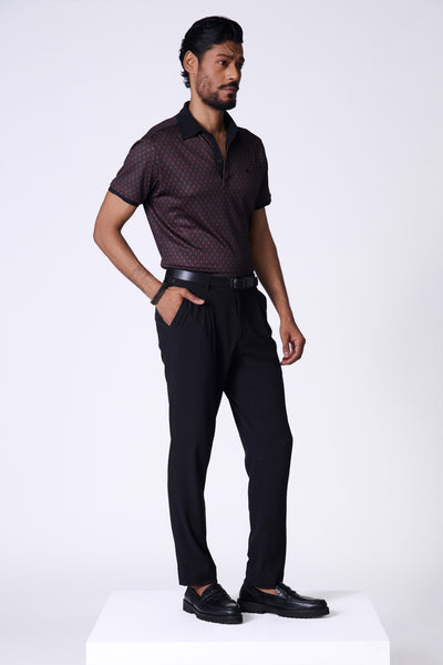 Shantanu & Nikhil Menswear Black Adamas Printed T-Shirt indian designer wear online shopping melange singapore
