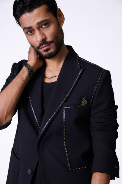 Shantanu & Nikhil Menswear Black Anti-Trend Jacket indian designer wear online shopping melange singapore