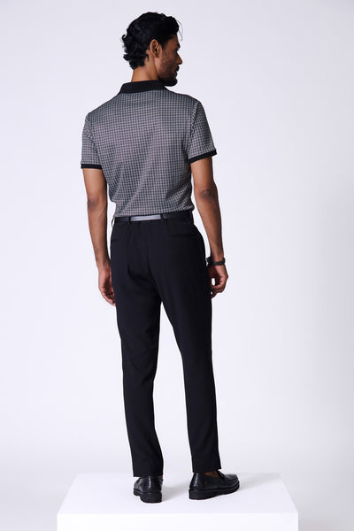 Shantanu & Nikhil Menswear Black Printed Crepe Jersey T-Shirt indian designer wear online shopping melange singapore