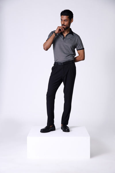 Shantanu & Nikhil Menswear Black Printed Crepe Jersey T-Shirt indian designer wear online shopping melange singapore