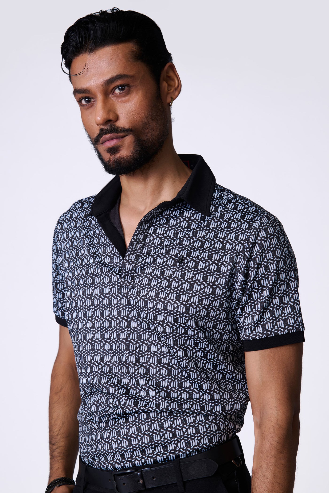 Shantanu & Nikhil Menswear Braid Printed Crepe Jersey T-Shirtindian designer wear online shopping melange singapore