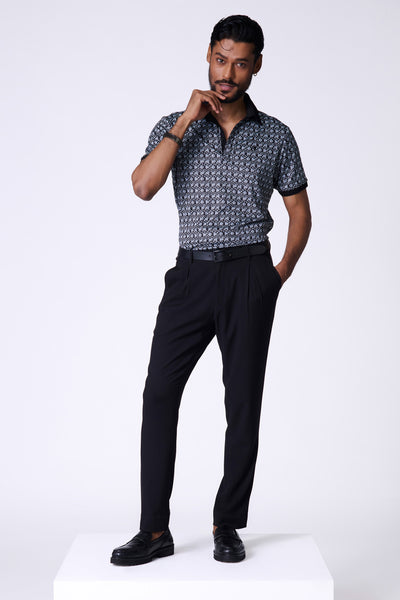 Shantanu & Nikhil Menswear Braid Printed Crepe Jersey T-Shirtindian designer wear online shopping melange singapore