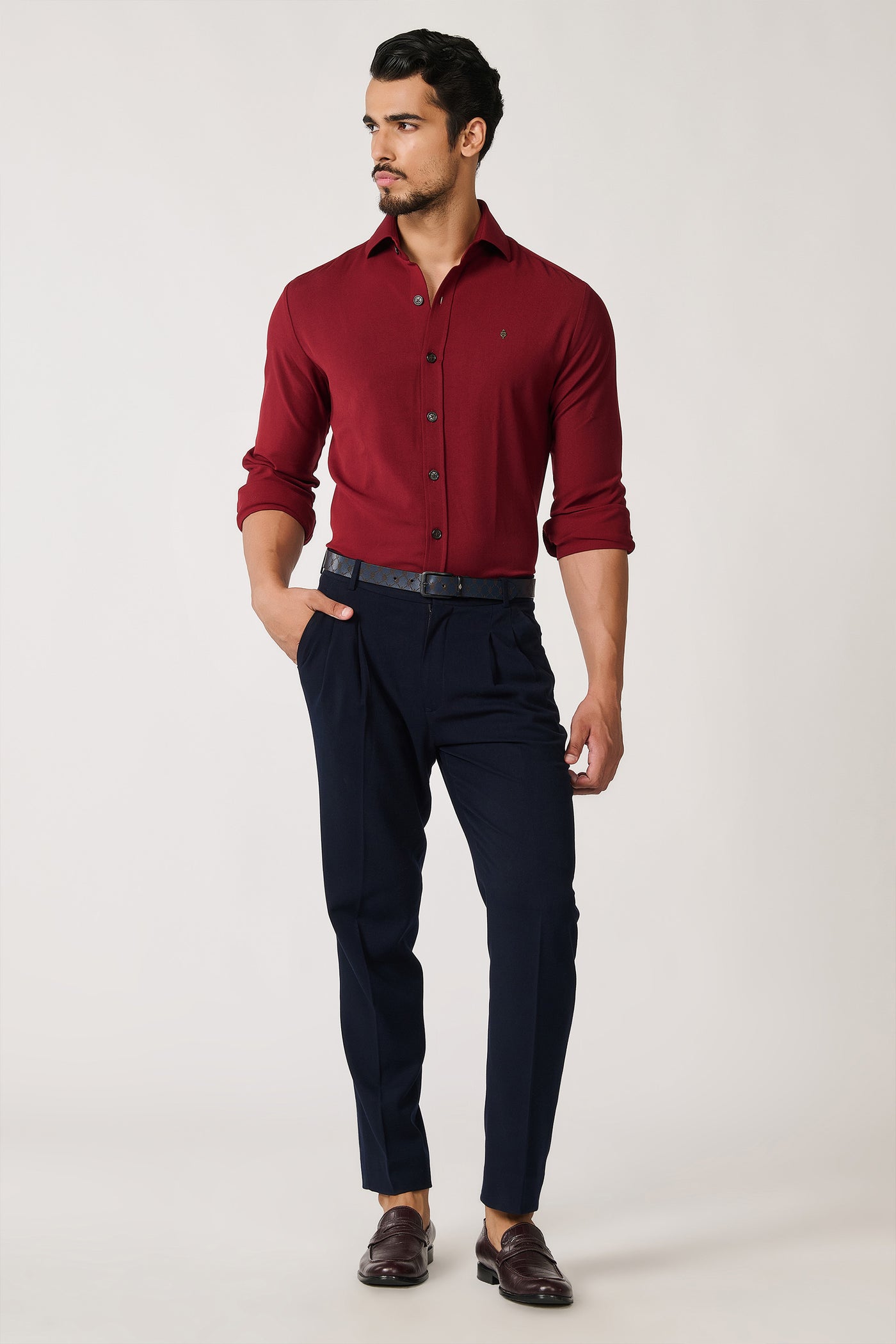 Shantanu & Nikhil Menswear Cherry Adamas Shirt indian designer wear online shopping melange singapore