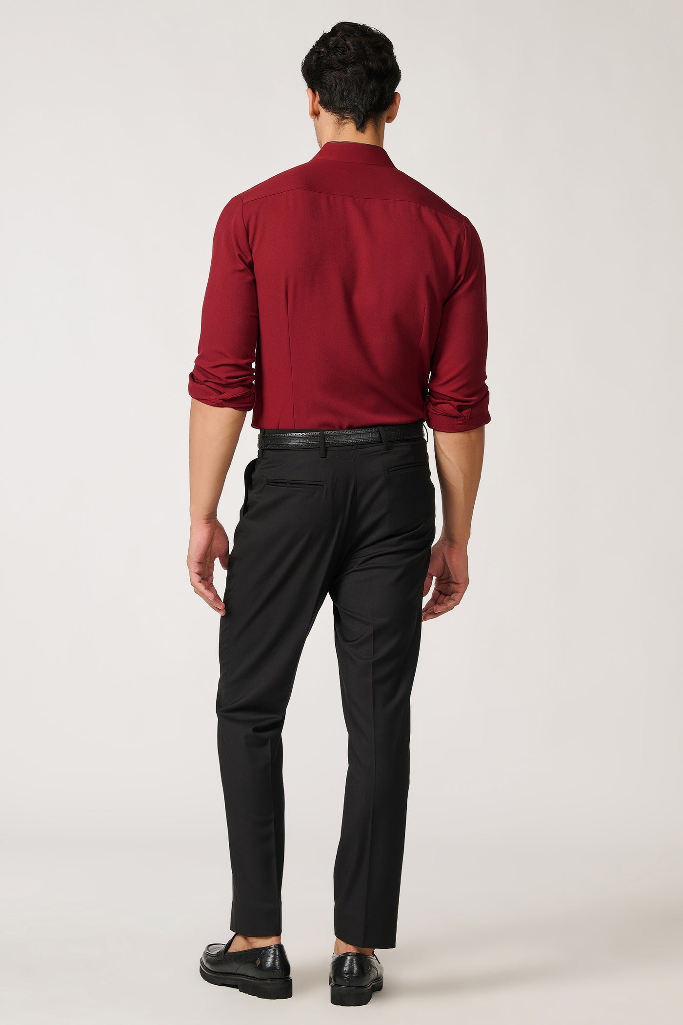 Shantanu & Nikhil Menswear Cherry Band Collar Shirt indian designer wear online shopping melange singapore