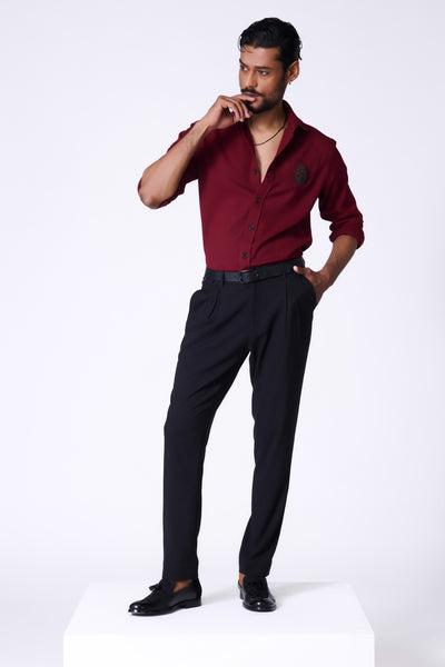 Shantanu & Nikhil Menswear Cherry Crested Shirt indian designer wear online shopping melange singapore