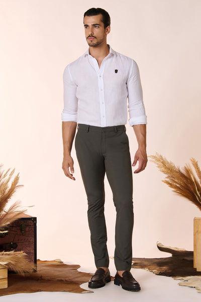 Shantanu & Nikhil Menswear Classic Olive Trouser With Adamas indian designer wear online shopping melange singapore