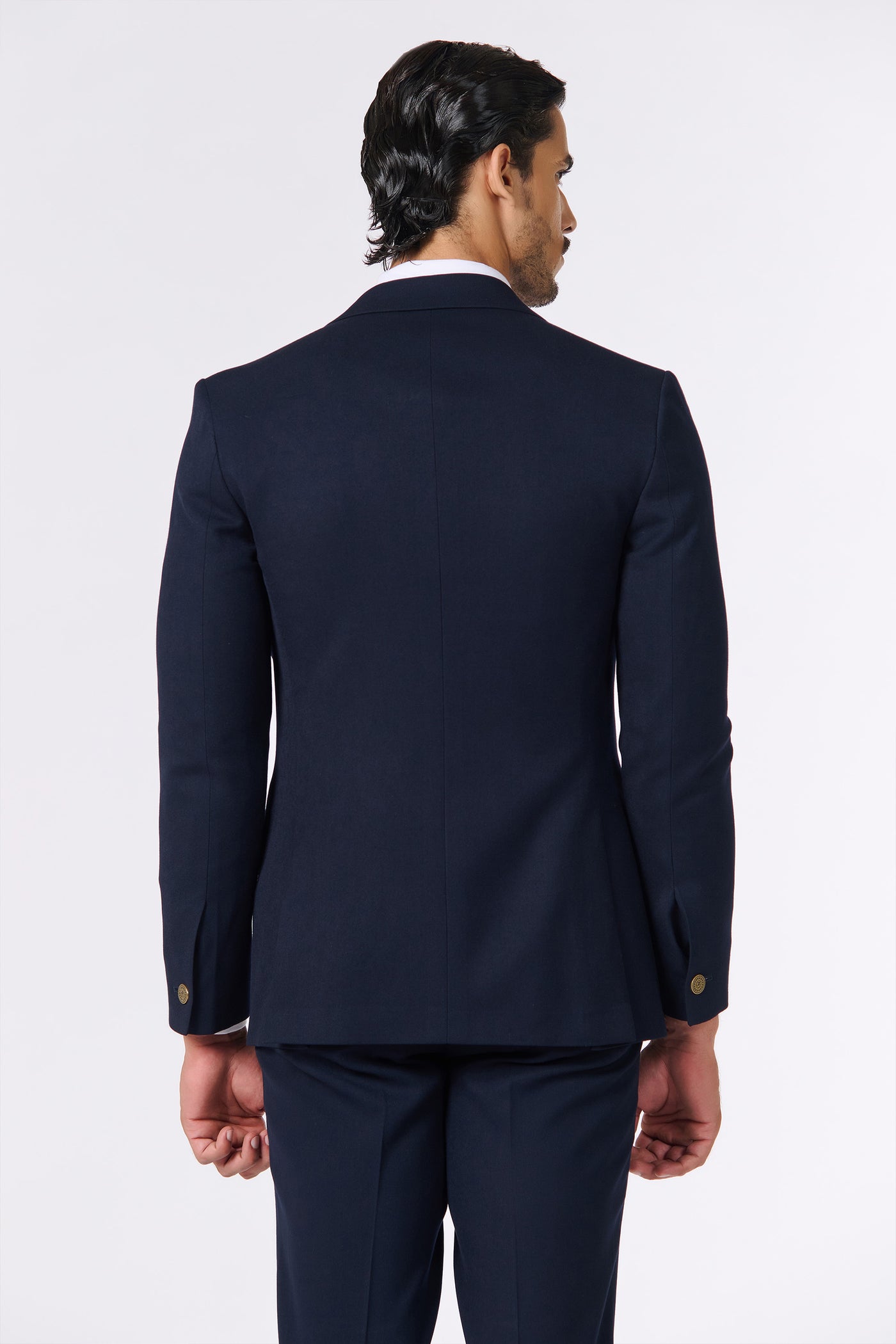 Shantanu & Nikhil Menswear Minimalistic Navy Jacket With Tape Detailing indian designer wear online shopping melange singapore