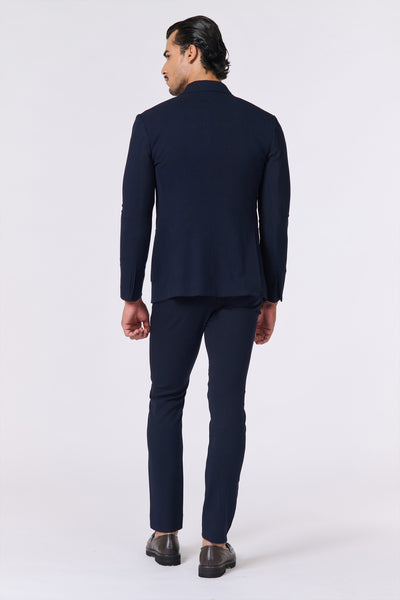 Shantanu And Nikhil Menswear Navy Classic Jacket indian designer wear online shopping melange singapore