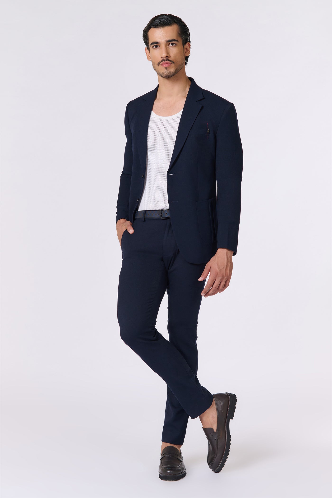 Shantanu And Nikhil Menswear Navy Classic Jacket indian designer wear online shopping melange singapore