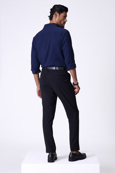 Shantanu & Nikhil Menswear Navy Shirt With Intricate Details indian designer wear online shopping melange singapore