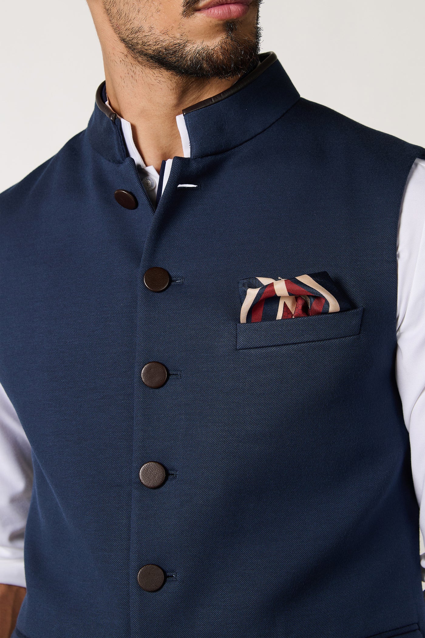 Shantanu & Nikhil Menswear Navy Waistcoat indian designer wear online shopping melange singapore