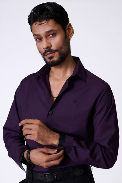 Shantanu & Nikhil Menswear Purple Adamas Shirt indian designer wear online shopping melange singapore