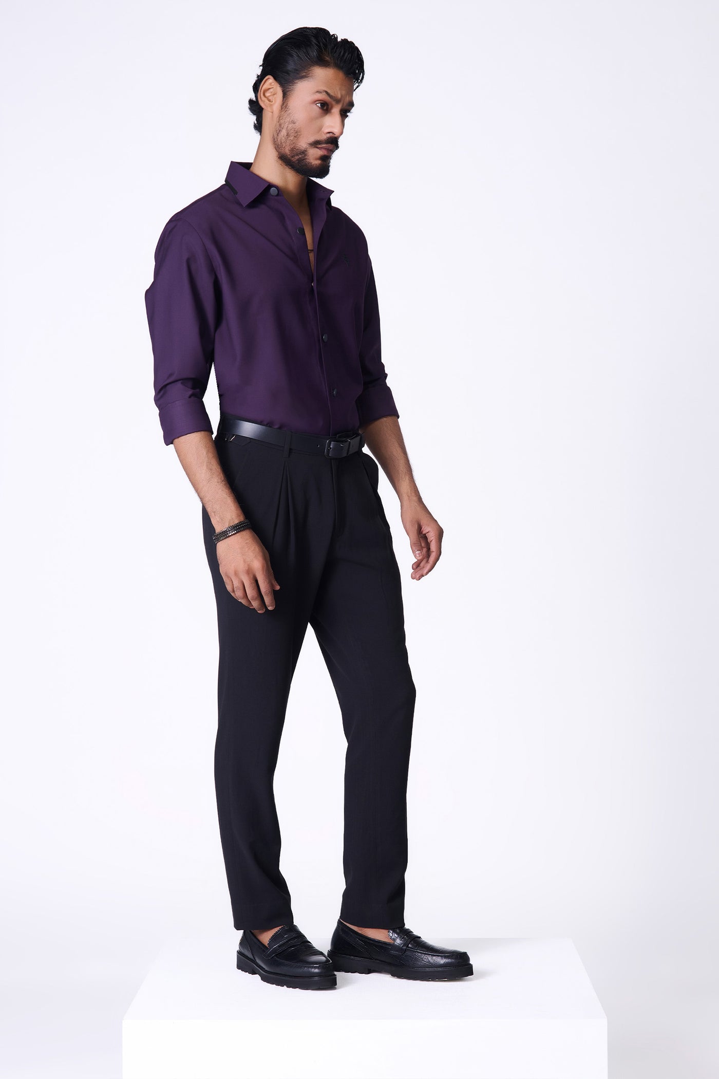 Shantanu & Nikhil Menswear Purple Adamas Shirt indian designer wear online shopping melange singapore