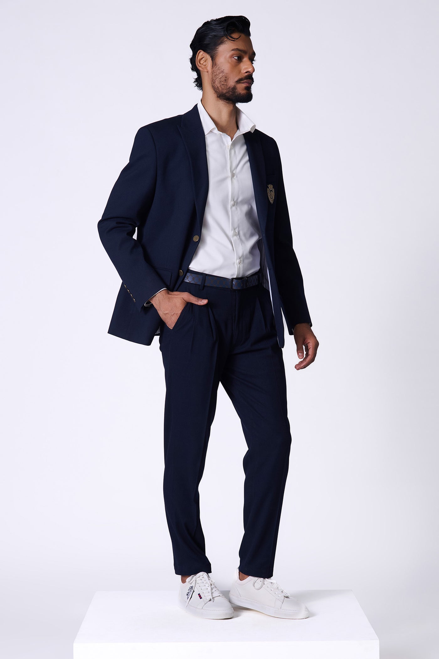 Shantanu & Nikhil Menswear Sncc Crested Gentlemen's Jacket indian designer wear online shopping melange singapore