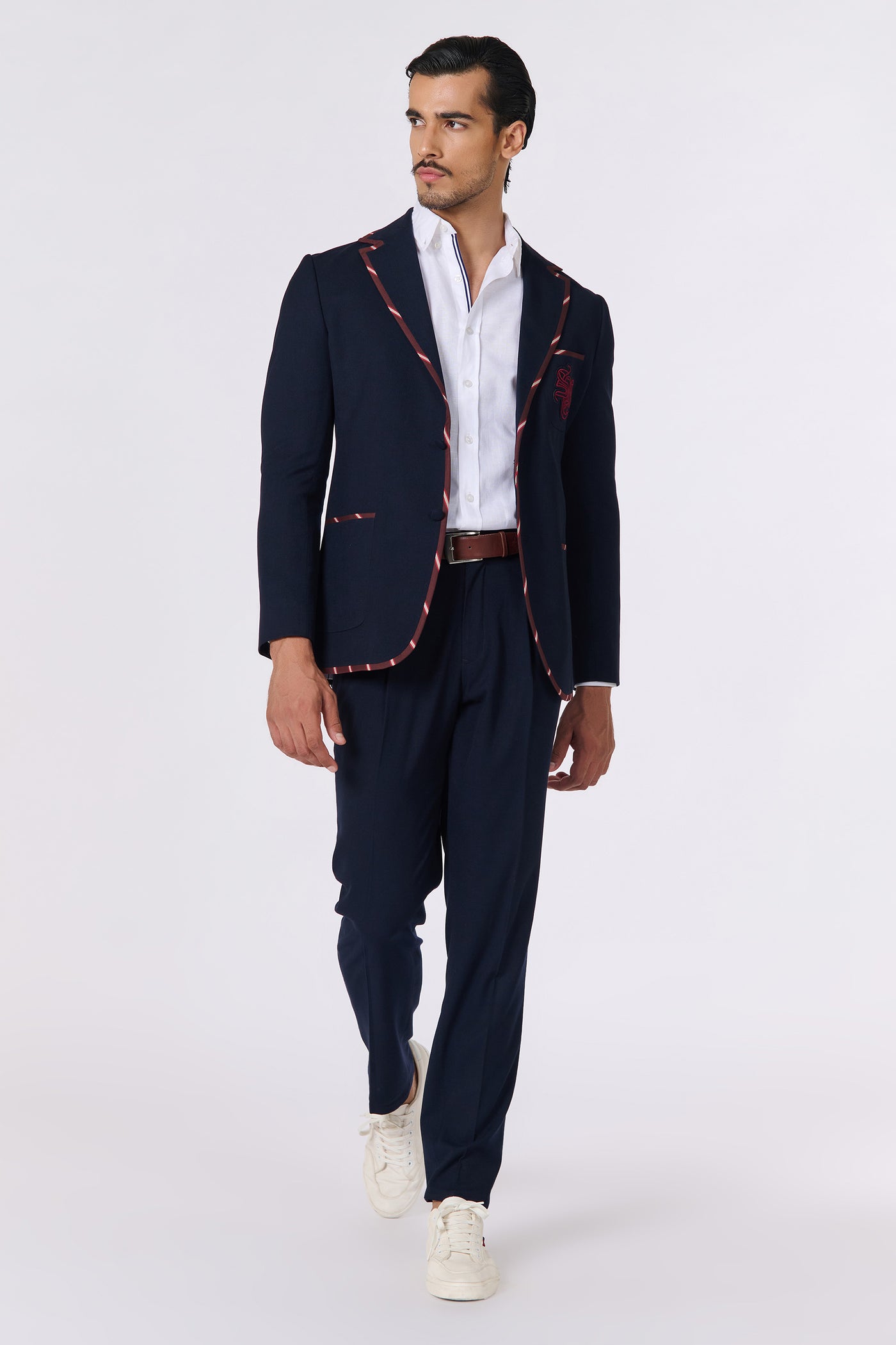 Shantanu And Nikhil Menswear SNCC Gentlemen's Navy Jacket indian designer wear online shopping melange singapore