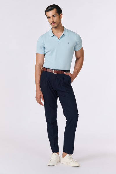 Shantanu & Nikhil Menswear SNCC Giza Cotton Light Blue Polo T-shirt indian designer wear online shopping melange singapore