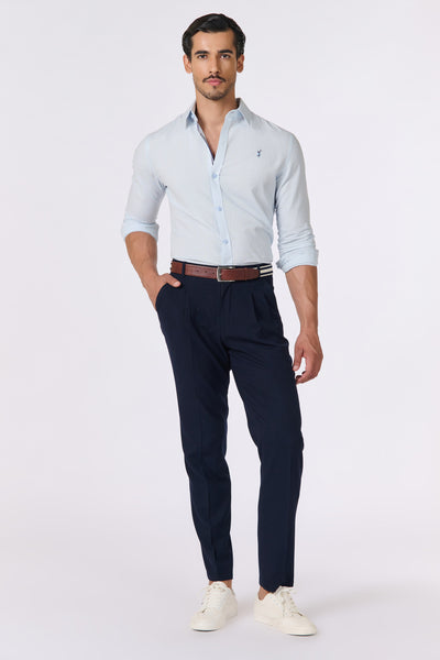 Shantanu & Nikhil Menswear SNCC Light Blue Linen Shirt indian designer wear online shopping melange singapore