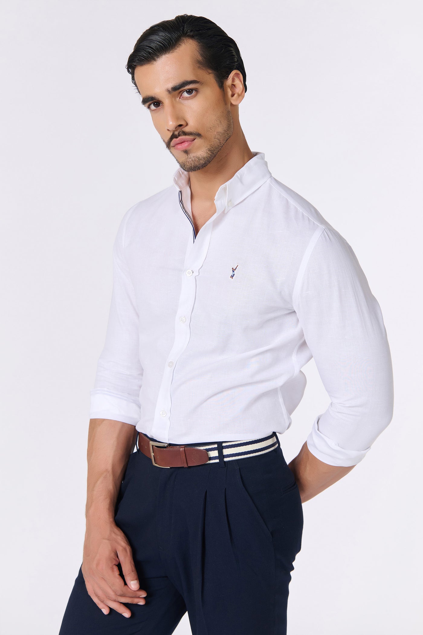 Shantanu & Nikhil Menswear SNCC Off White Linen Shirt indian designer wear online shopping melange singapore