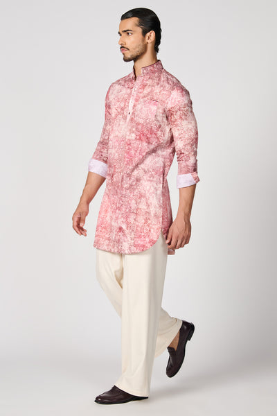 Shantanu & Nikhil Menswear Sicilian Geometric Printed Kurta indian designer wear online shopping melange singapore