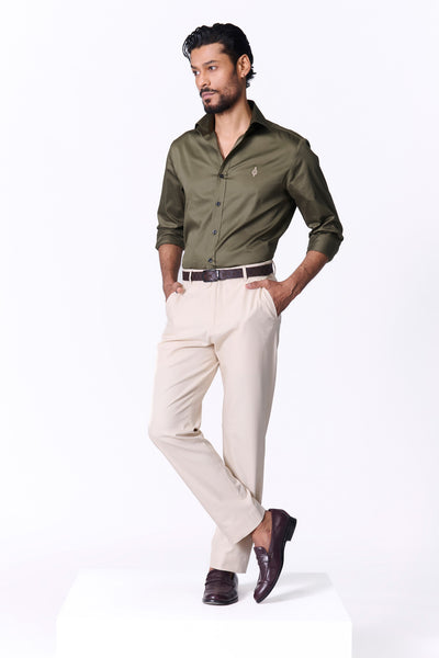 Shantanu & Nikhil Menswear Signature Adamas Olive Shirt indian designer wear online shopping melange singapore