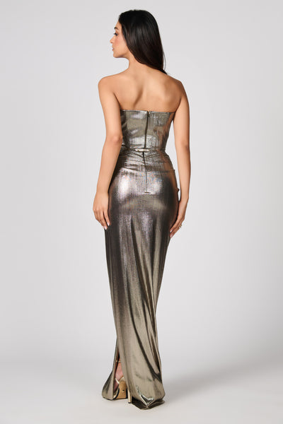 Shantanu & Nikhil Metallic Twisted Drape Skirt indian designer wear online shopping melange singapore