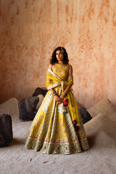 Simar Dugal Anaar Gota Lehenga indian designer wear online shopping melange singapore