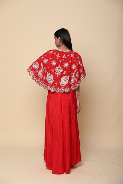 Simar Dugal Cape With Inner Blouse And Pants indian designer wear online shopping melange singapore