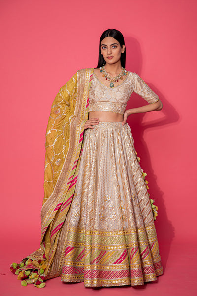 Simar Dugal Leheriya Gota Lehenga indian designer wear online shopping melange singapore