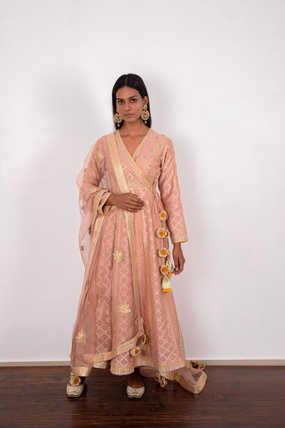 Simar Dugal Mahira Crossover Old Rose Pink indian designer wear online shopping melange singapore