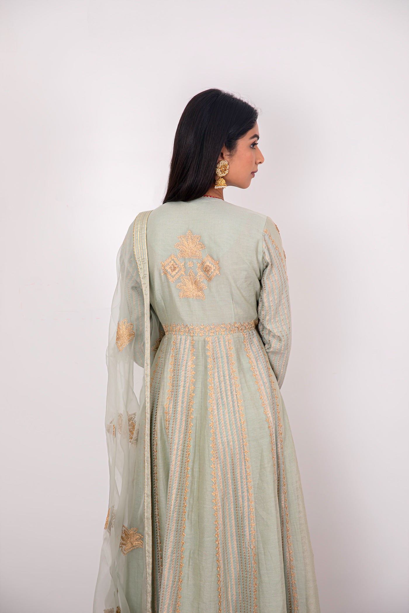 Simar Dugal Mahira Crossover Sea Green indian designer wear online shopping melange singapore