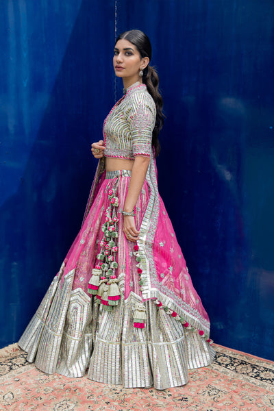 Simar Dugal Nayana Lehenga Pink indian designer wear online shopping melange singapore