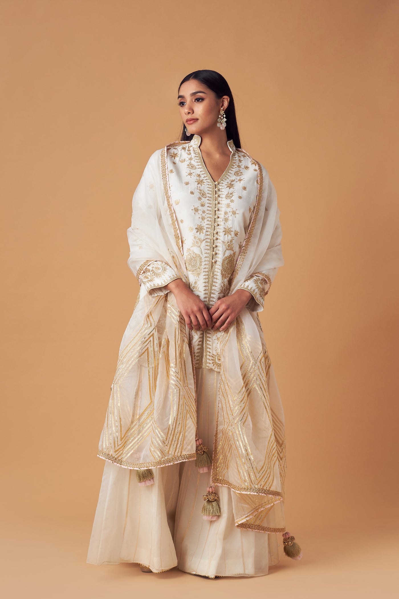 Simar Dugal Short Jacket with Sharara and Dupatta indian designer wear online shopping melange singapore