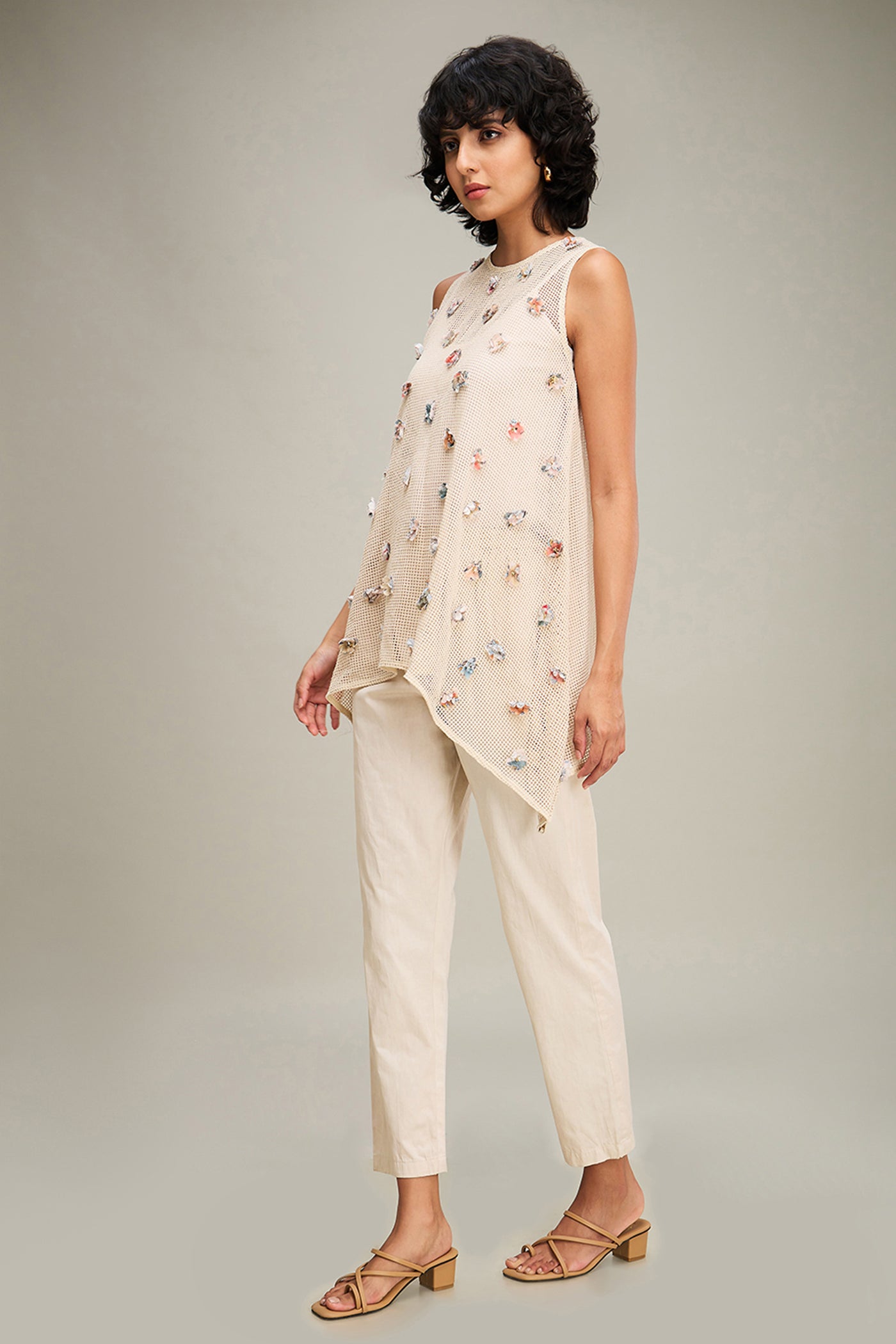 Sougat Paul Conversational Embellished Co Ord Set Off White indian designer wear online shopping melange singapore