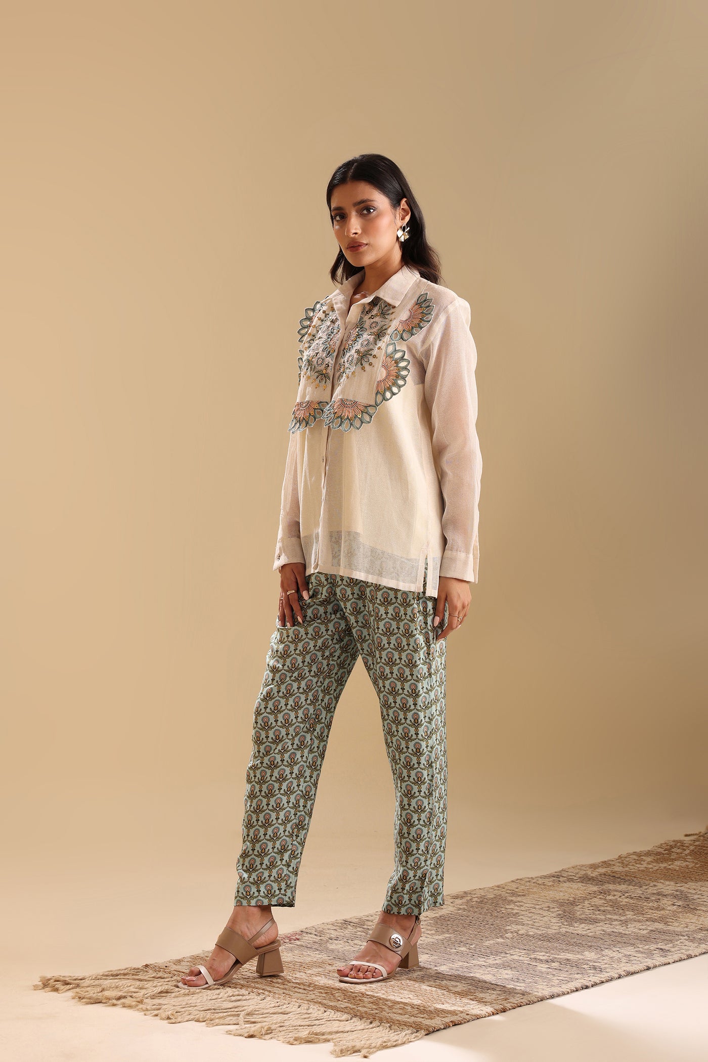 Sougat Paul Eraya Applique Co-ord Set indian designer wear online shopping melange singapore