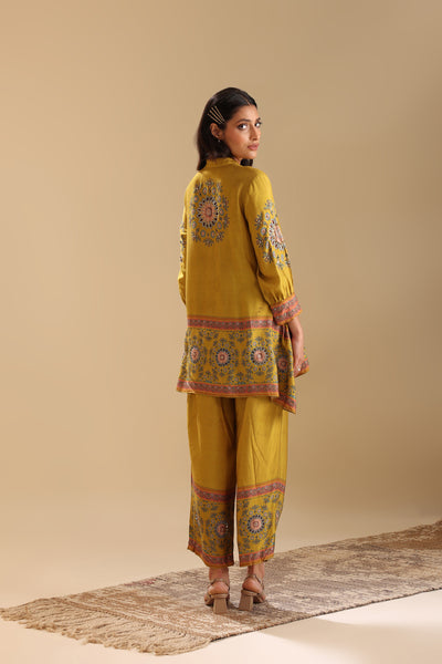 Sougat Paul Eraya Embellished Co-ord Set Yellow indian designer wear online shopping melange singapore