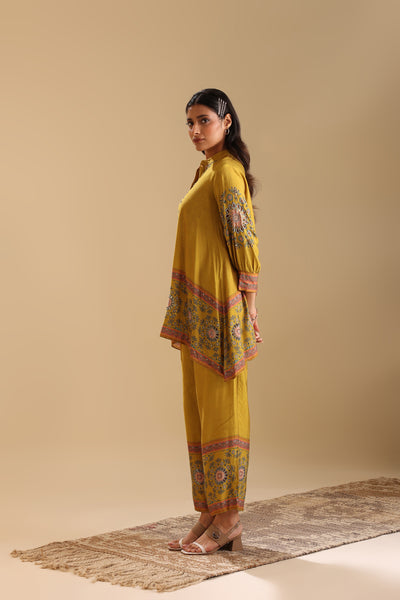 Sougat Paul Eraya Embellished Co-ord Set Yellow indian designer wear online shopping melange singapore