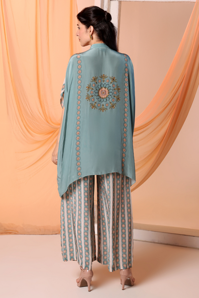 Eraya Embellished Kaftan Shirt Set Beige Melange Singapore Online Shopping Indian Designer Wear