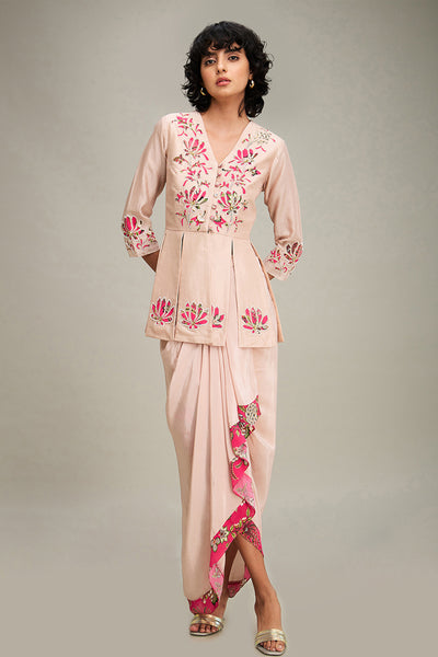 Sougat Paul Floral Applique Co-Ord Setindian designer wear online shopping melange singapore