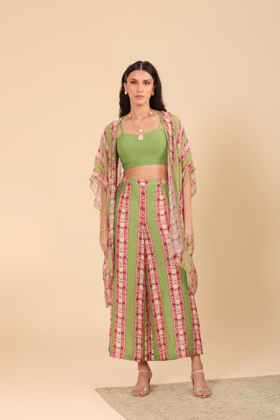 Sougat Paul Naqsh Embellished Palazzo Set With Cape indian designer wear online shopping melange singapore