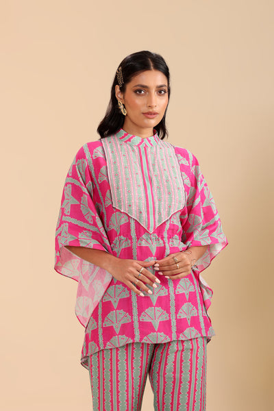 Sougat Paul Naqsh Embellished Short Kaftan Set indian designer wear online shopping melange singapore