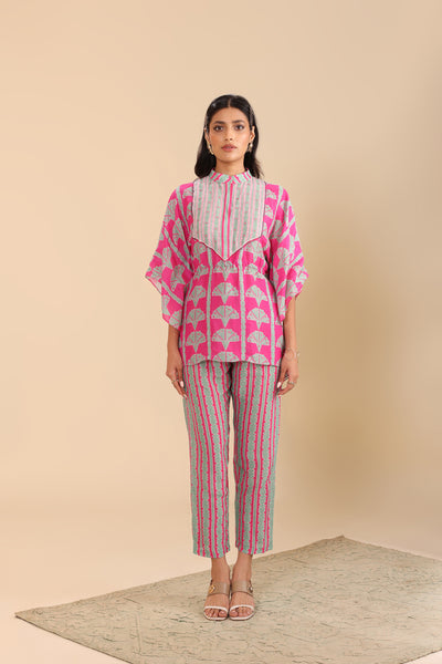 Sougat Paul Naqsh Embellished Short Kaftan Set indian designer wear online shopping melange singapore