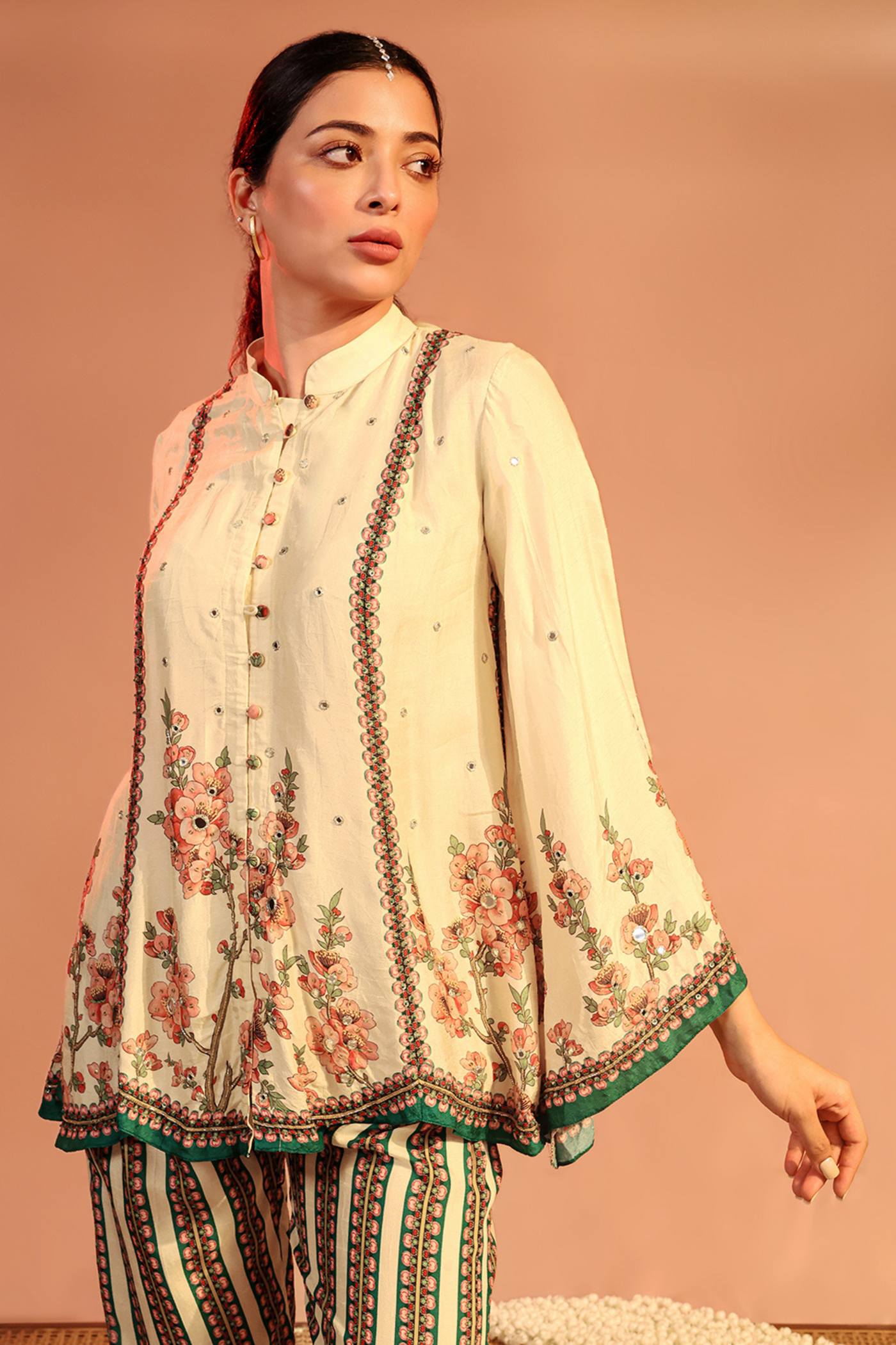 Tamaya Embroidered Kurta Set Cream Indian Designer Wear Melange Singapore Online Shopping Sougat Paul