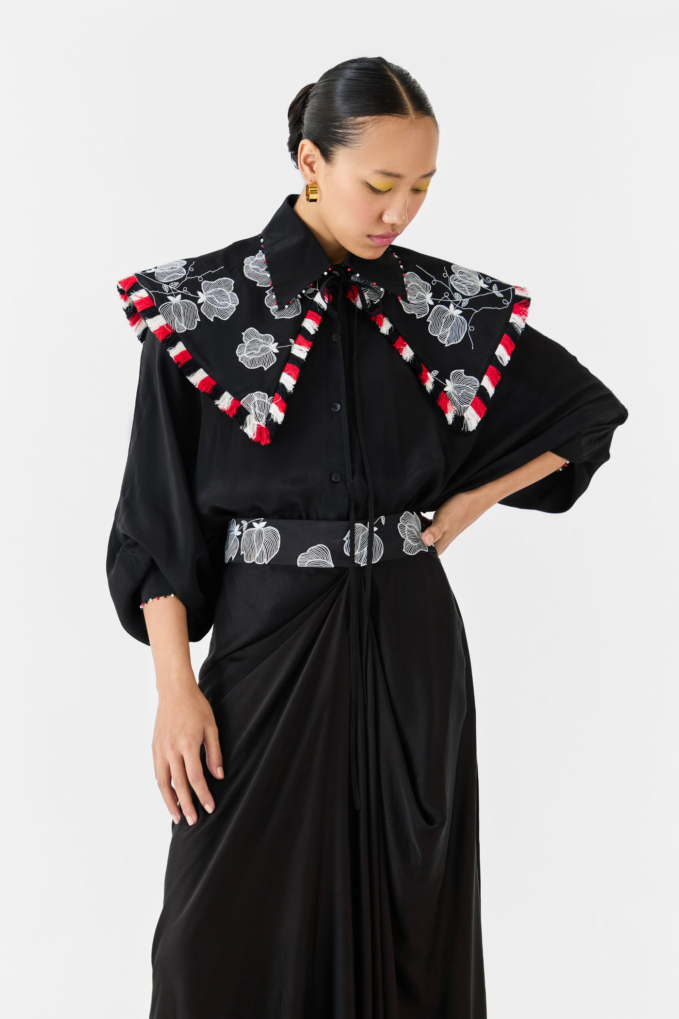 Black Tulip Batwing Shirt & Skirt Co-Ord